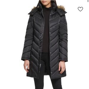 Reaction Kenneth Cole Women’s Quilted Faux Fur Puffer Coat